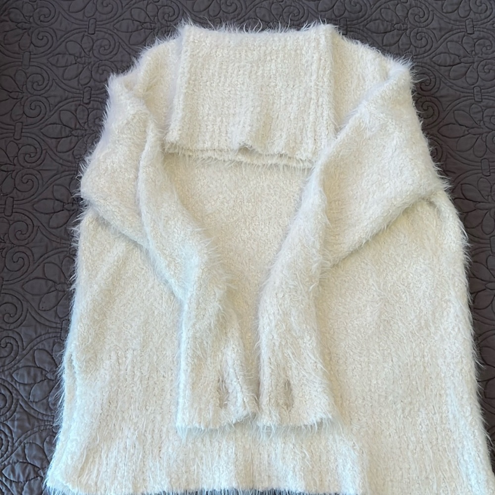 Fuzzy turtleneck sweater